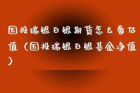 国投瑞银白银期货怎么看估值（国投瑞银白银基金净值）_https://www.xyskdbj.com_期货手续费_第1张