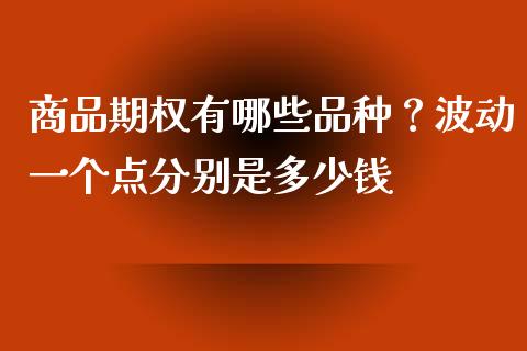 商品期权有哪些品种？波动一个点分别是多少钱_https://www.xyskdbj.com_期货学院_第1张