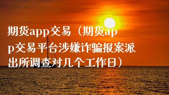 期货app交易（期货app交易平台涉嫌诈骗报案派出所调查对几个工作日）_https://www.xyskdbj.com_期货行情_第1张