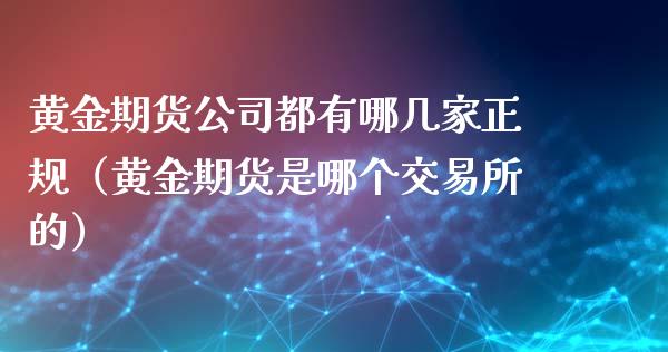 黄金期货公司都有哪几家正规（黄金期货是哪个交易所的）_https://www.xyskdbj.com_期货手续费_第1张