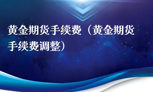 黄金期货手续费（黄金期货手续费调整）_https://www.xyskdbj.com_期货学院_第1张