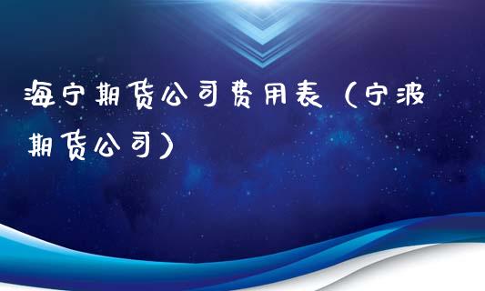 海宁期货公司费用表（宁波期货公司）_https://www.xyskdbj.com_期货手续费_第1张