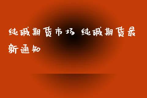 纯碱期货市场 纯碱期货最新通知_https://www.xyskdbj.com_原油直播_第1张