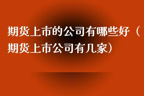 期货上市的公司有哪些好（期货上市公司有几家）_https://www.xyskdbj.com_原油直播_第1张