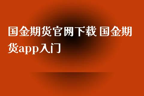 国金期货官网下载 国金期货app入门_https://www.xyskdbj.com_期货平台_第1张