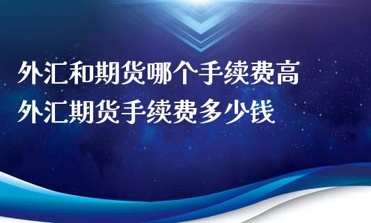 外汇和期货哪个手续费高 外汇期货手续费多少钱_https://www.xyskdbj.com_期货行情_第1张