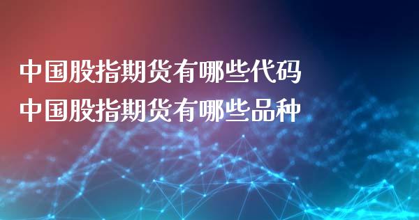 中国股指期货有哪些代码 中国股指期货有哪些品种_https://www.xyskdbj.com_期货学院_第1张