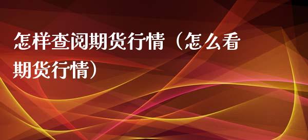 怎样查阅期货行情（怎么看期货行情）_https://www.xyskdbj.com_期货学院_第1张