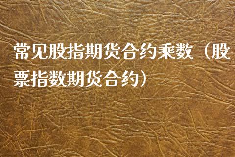 常见股指期货合约乘数（股票指数期货合约）_https://www.xyskdbj.com_期货学院_第1张