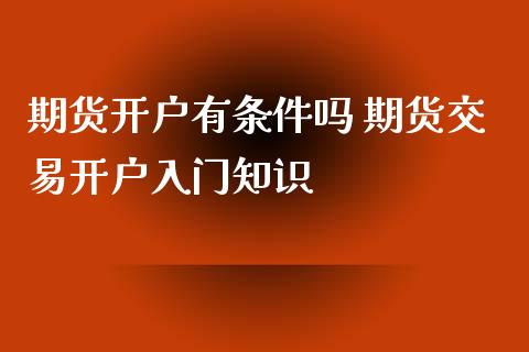 期货开户有条件吗 期货交易开户入门知识_https://www.xyskdbj.com_期货行情_第1张