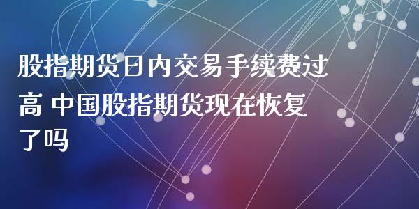 股指期货日内交易手续费过高 中国股指期货现在恢复了吗_https://www.xyskdbj.com_期货学院_第1张