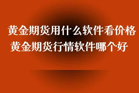 黄金期货用什么软件看价格 黄金期货行情软件哪个好_https://www.xyskdbj.com_期货手续费_第1张