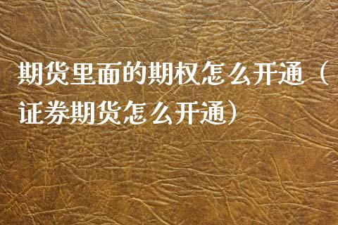 期货里面的期权怎么开通（证券期货怎么开通）_https://www.xyskdbj.com_期货行情_第1张