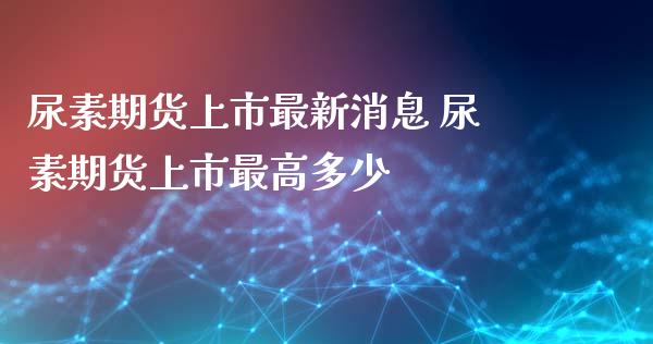 尿素期货上市最新消息 尿素期货上市最高多少_https://www.xyskdbj.com_期货手续费_第1张