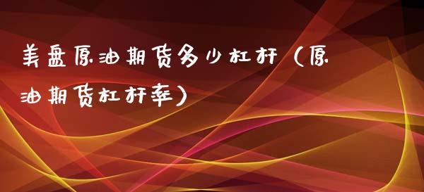 美盘原油期货多少杠杆（原油期货杠杆率）_https://www.xyskdbj.com_期货学院_第1张