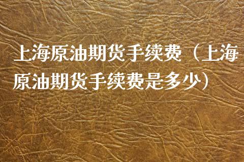 上海原油期货手续费（上海原油期货手续费是多少）_https://www.xyskdbj.com_期货手续费_第1张