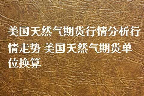 美国天然气期货行情分析行情走势 美国天然气期货单位换算_https://www.xyskdbj.com_原油直播_第1张