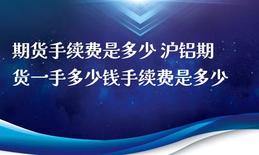 期货手续费是多少 沪铝期货一手多少钱手续费是多少_https://www.xyskdbj.com_原油行情_第1张