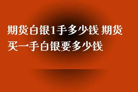 期货白银1手多少钱 期货买一手白银要多少钱_https://www.xyskdbj.com_期货平台_第1张