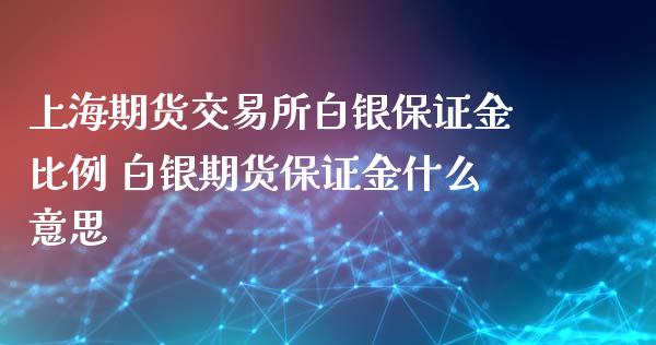 上海期货交易所白银保证金比例 白银期货保证金什么意思_https://www.xyskdbj.com_期货行情_第1张