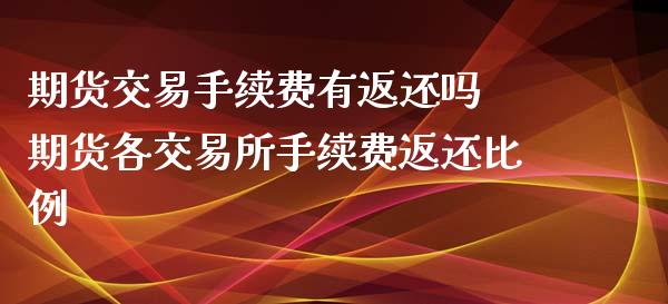 期货交易手续费有返还吗 期货各交易所手续费返还比例_https://www.xyskdbj.com_原油直播_第1张