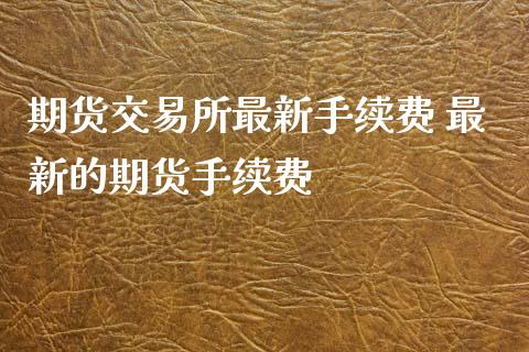 期货交易所最新手续费 最新的期货手续费_https://www.xyskdbj.com_期货学院_第1张