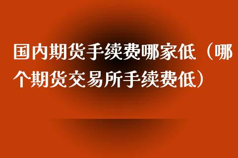 国内期货手续费哪家低（哪个期货交易所手续费低）_https://www.xyskdbj.com_原油行情_第1张