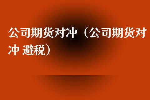 公司期货对冲（公司期货对冲 避税）_https://www.xyskdbj.com_原油直播_第1张