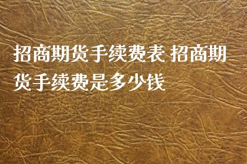 招商期货手续费表 招商期货手续费是多少钱_https://www.xyskdbj.com_原油直播_第1张