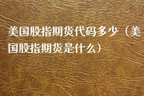 美国股指期货代码多少（美国股指期货是什么）_https://www.xyskdbj.com_原油行情_第1张