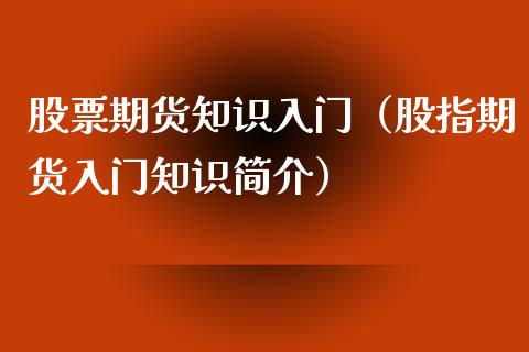 股票期货知识入门（股指期货入门知识简介）_https://www.xyskdbj.com_期货平台_第1张