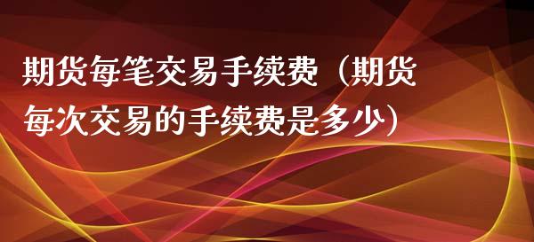 期货每笔交易手续费（期货每次交易的手续费是多少）_https://www.xyskdbj.com_期货学院_第1张