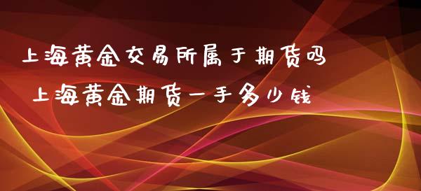 上海黄金交易所属于期货吗 上海黄金期货一手多少钱_https://www.xyskdbj.com_期货手续费_第1张