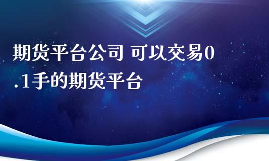 期货平台公司 可以交易0.1手的期货平台_https://www.xyskdbj.com_原油直播_第1张