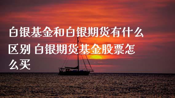 白银基金和白银期货有什么区别 白银期货基金股票怎么买_https://www.xyskdbj.com_期货学院_第1张