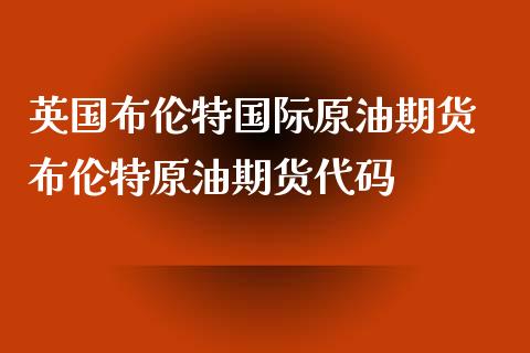 英国布伦特国际原油期货 布伦特原油期货代码_https://www.xyskdbj.com_期货平台_第1张