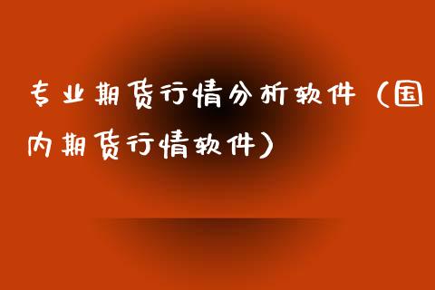 专业期货行情分析软件（国内期货行情软件）_https://www.xyskdbj.com_期货学院_第1张