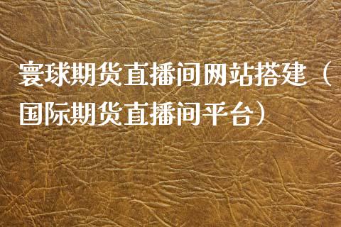 寰球期货直播间网站搭建（国际期货直播间平台）_https://www.xyskdbj.com_期货学院_第1张