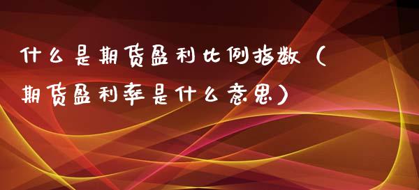 什么是期货盈利比例指数（期货盈利率是什么意思）_https://www.xyskdbj.com_期货平台_第1张