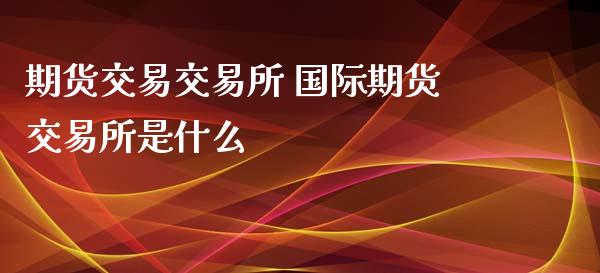 期货交易交易所 国际期货交易所是什么_https://www.xyskdbj.com_期货手续费_第1张