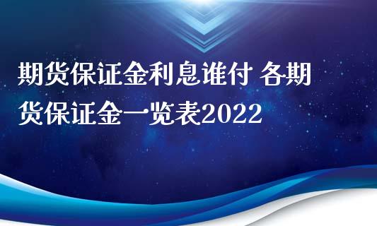 期货保证金利息谁付 各期货保证金一览表2022_https://www.xyskdbj.com_期货行情_第1张