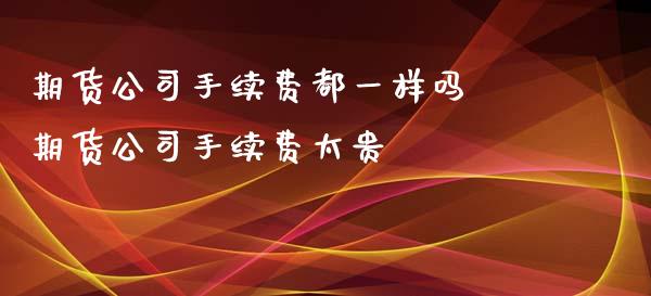 期货公司手续费都一样吗 期货公司手续费太贵_https://www.xyskdbj.com_原油行情_第1张