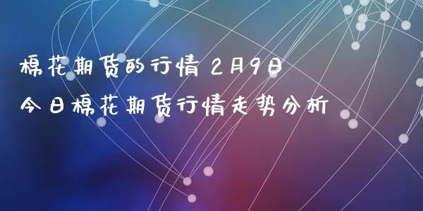 棉花期货的行情 2月9日今日棉花期货行情走势分析_https://www.xyskdbj.com_期货学院_第1张