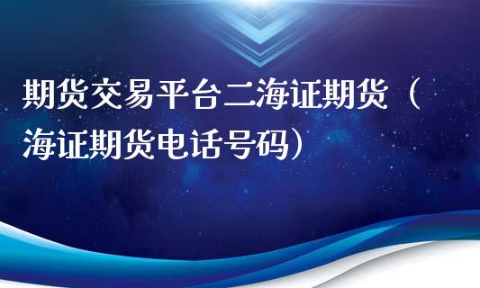 期货交易平台二海证期货（海证期货电话号码）_https://www.xyskdbj.com_期货学院_第1张