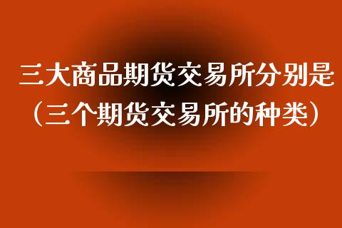 三大商品期货交易所分别是（三个期货交易所的种类）_https://www.xyskdbj.com_期货学院_第1张