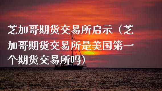 芝加哥期货交易所启示（芝加哥期货交易所是美国第一个期货交易所吗）_https://www.xyskdbj.com_原油行情_第1张