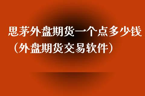 思茅外盘期货一个点多少钱（外盘期货交易软件）_https://www.xyskdbj.com_期货平台_第1张