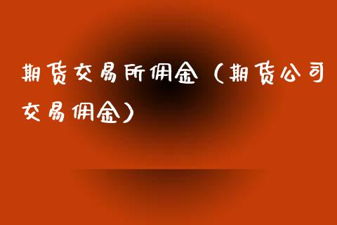 期货交易所佣金（期货公司交易佣金）_https://www.xyskdbj.com_期货平台_第1张