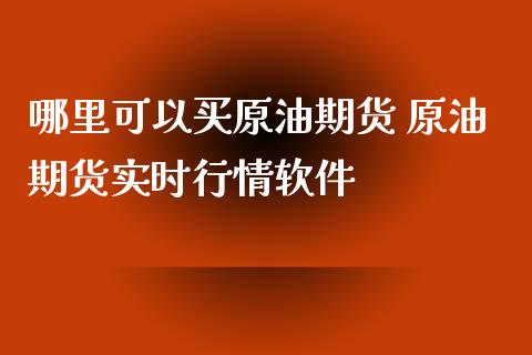 哪里可以买原油期货 原油期货实时行情软件_https://www.xyskdbj.com_期货学院_第1张