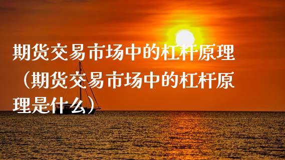 期货交易市场中的杠杆原理（期货交易市场中的杠杆原理是什么）_https://www.xyskdbj.com_期货手续费_第1张